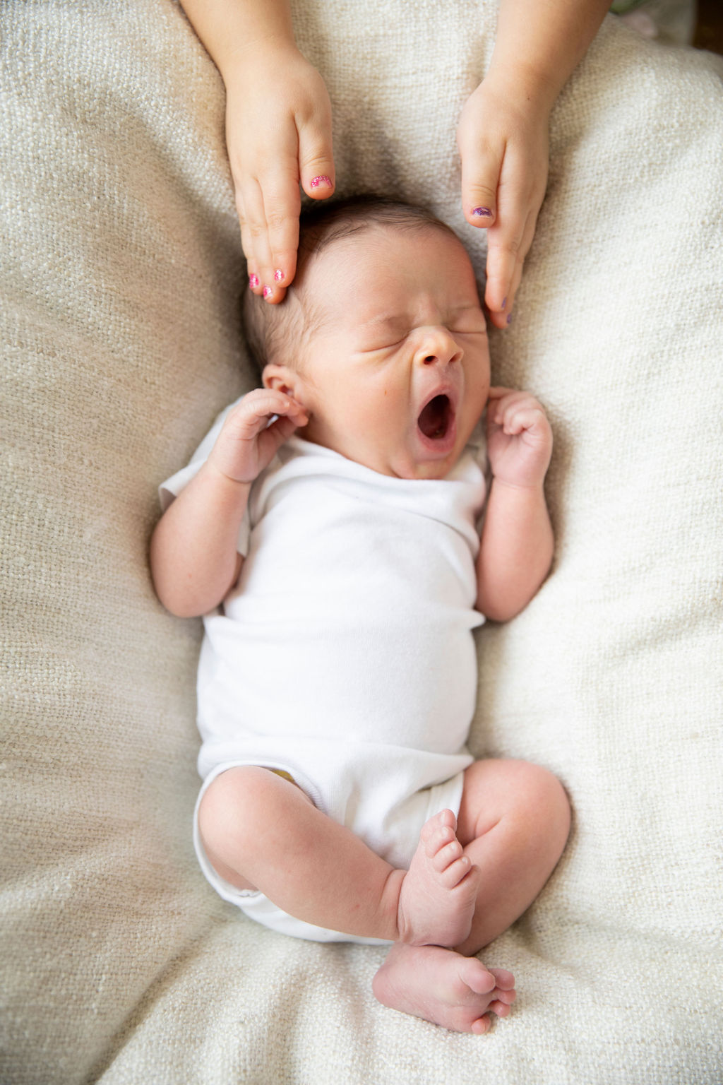 newborn yawning portrait